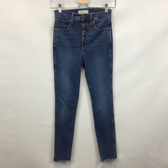 Madewell 10" High-Rise Skinny Jeans Mackey Wash Button Front Edition - Picture 16 of 16